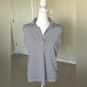 EUC Tory Burch Sport Sleeveless Striped Polo Size Medium